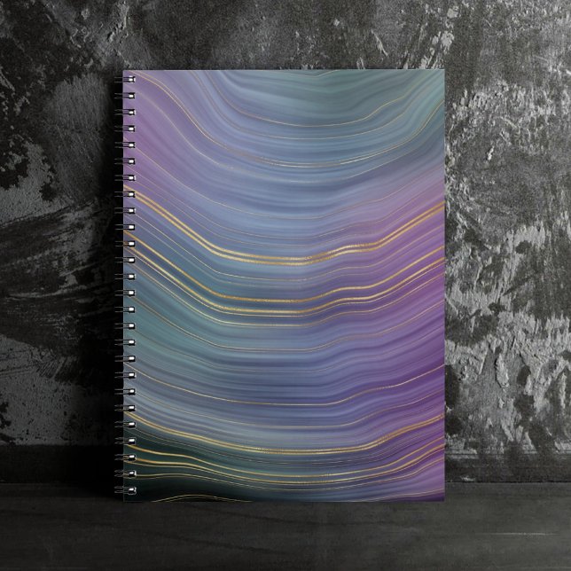 Cool Strata | Beautiful Blue Purple and Gold Agate Notebook (Creator Uploaded)