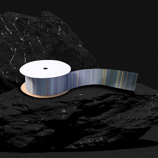 Cool Strata | Beautiful Blue Purple and Gold Agate Satin Ribbon (Creator Uploaded)