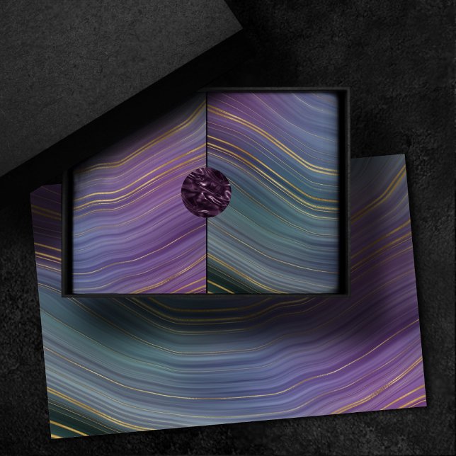 Cool Strata | Beautiful Blue Purple and Gold Agate Tissue Paper (Creator Uploaded)
