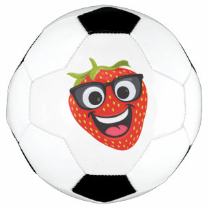 Cool Strawberry Character – Fun Kawaii Fruit Art Football