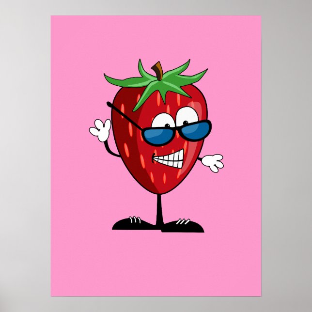 Cool Strawberry Character Poster (Front)