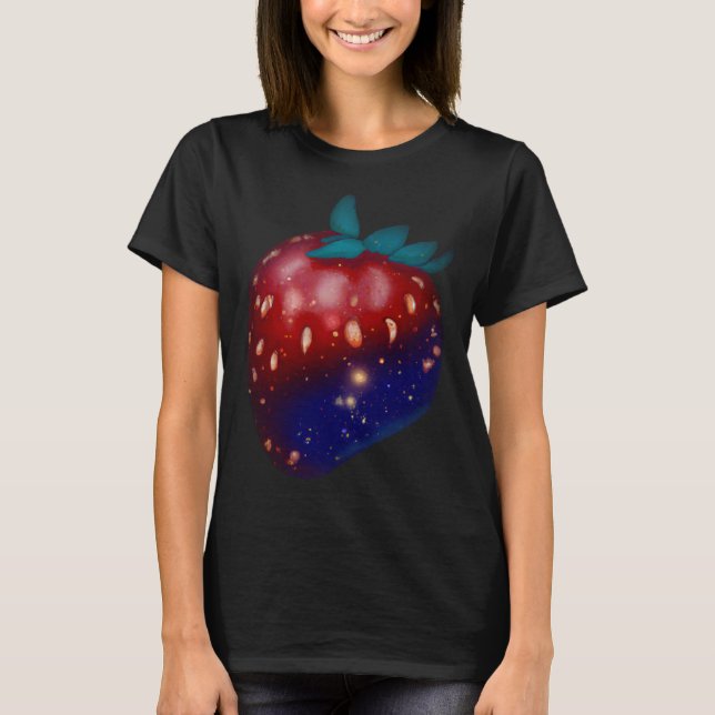 Cool strawberry fruit galaxy strawberry  farmer T-Shirt (Front)