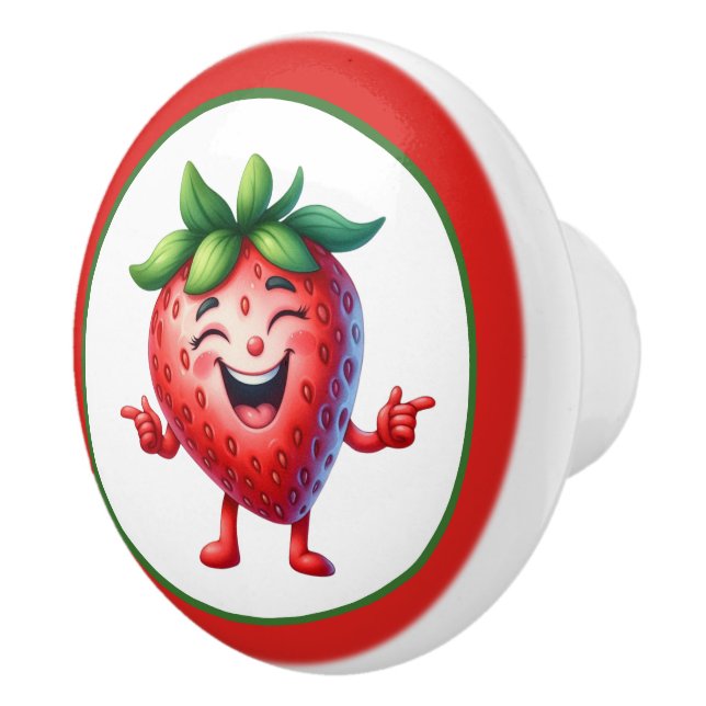 Cool strawberry lovers kitchen  ceramic knob (Right)
