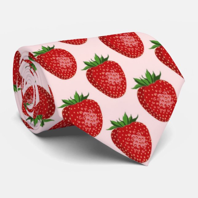 cool strawberry pattern fruit tie (Rolled)