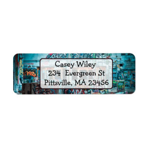 Cool Street Art Graffiti background Address Label