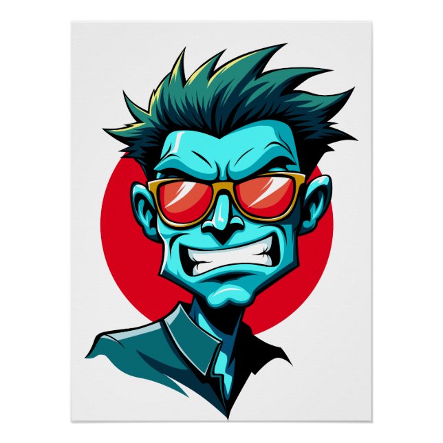 cool street art - green man  poster (Front)