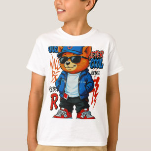 Cool Street Bear Sunglasses Denim Jacket Kids T-Shirt
