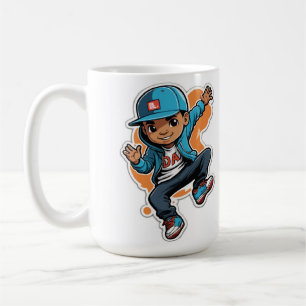 Cool Street Style Boy Cartoon Character Sticker Coffee Mug