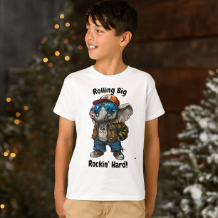 Cool Streetwear Elephant – Urban Rock cartoon T-Shirt