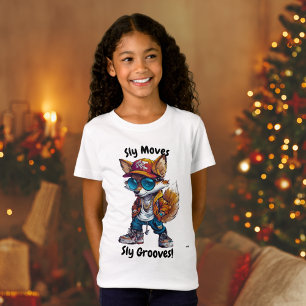 Cool Streetwear Fox – Editable Text Urban Cartoon  T-Shirt