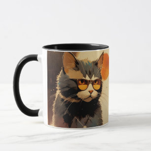 Cool Streetwear Graffiti Cat with Sunglasses Mug