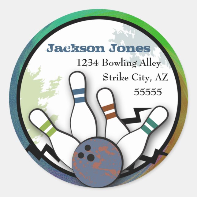 Cool Strike Bowling Address Label (Front)