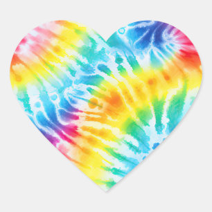 Cool Stripe Swirls Tie Dye Heart Sticker