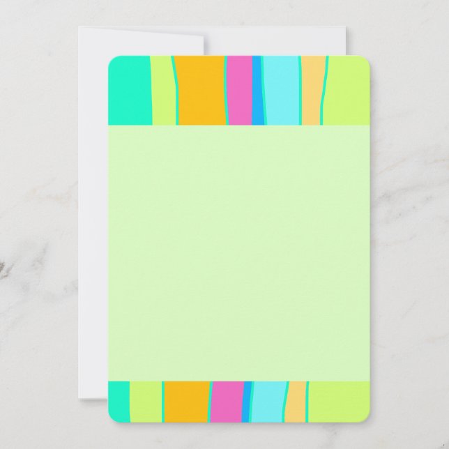 Cool striped borders Flat Note Card (Front)