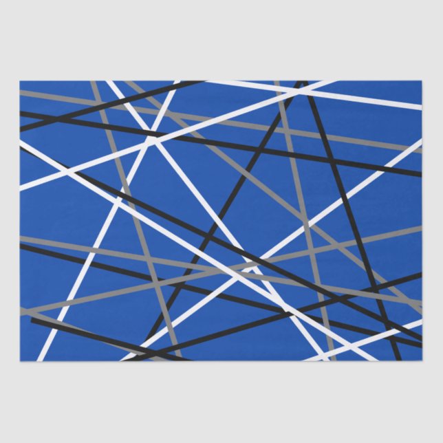 Cool Striped Guitar Blue Grey White Black  Tissue Paper (Front)