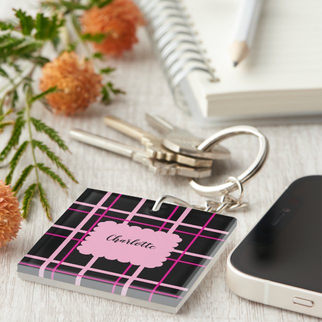 Cool Striped Pattern Key Ring (Front Right)