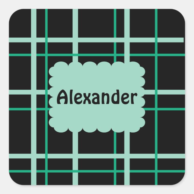 Cool Striped Pattern Square Sticker (Front)
