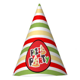 cool striped pizza party hat