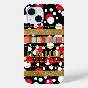 cool stripes & dots iPhone 15 case
