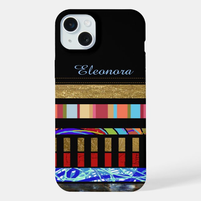 cool stripes to add name iPhone case (Back)