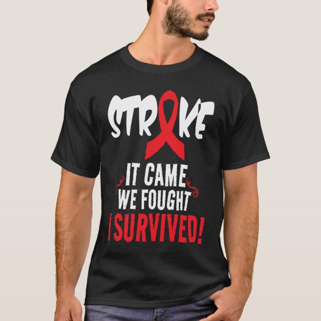 Cool Stroke I Survived Stroke Awareness Stroke Pat T-Shirt (Front)