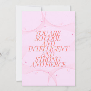 Cool, Strong, Fierce, Girl Boss, Inspirational Holiday Card