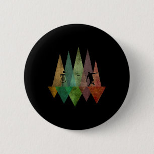 Cool Stylised Geometric Disc Golf  6 Cm Round Badge
