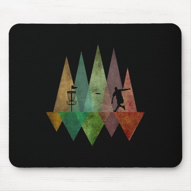 Cool Stylised Geometric Disc Golf  Mouse Mat (Front)