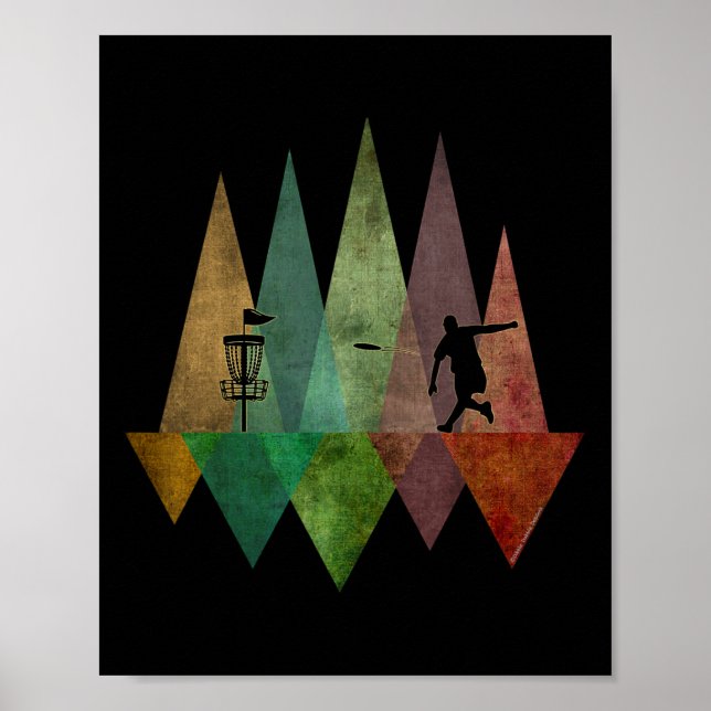 Cool Stylised Geometric Disc Golf  Poster (Front)