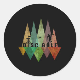 Cool Stylised Geometric Disc Golf Sket And Disc Di Classic Round Sticker