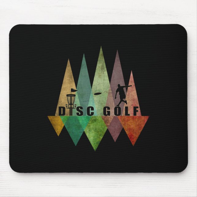 Cool Stylised Geometric Disc Golf Sket And Disc Di Mouse Mat (Front)
