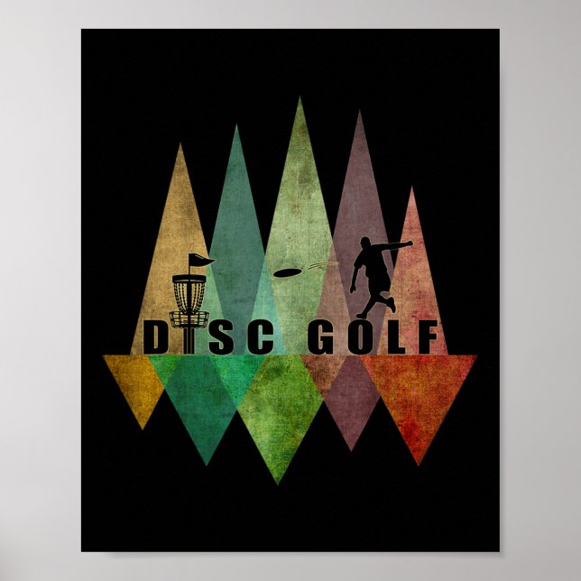 Cool Stylised Geometric Disc Golf Sket And Disc Di Poster (Front)