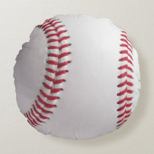 Cool Stylish Baseball Sport Ball Texture Pattern Round Cushion