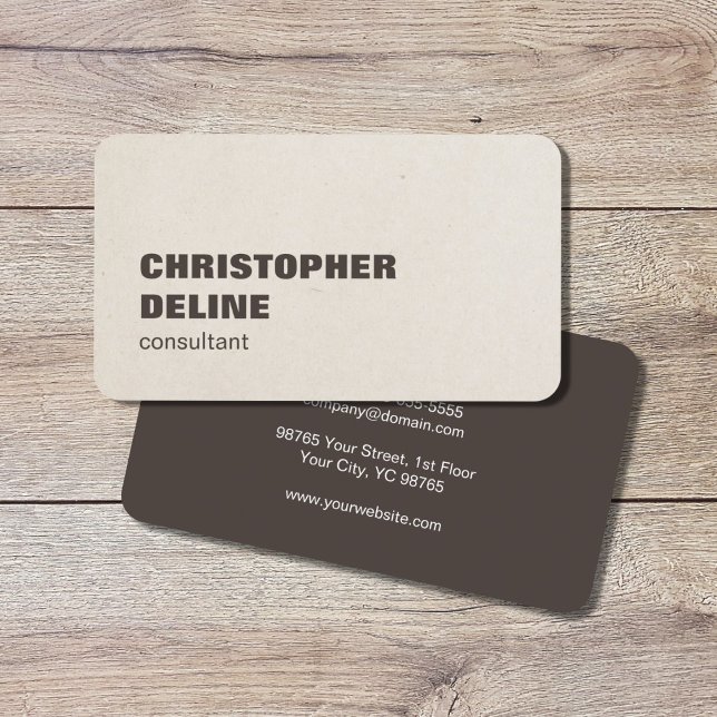 Cool Stylish Brown Paper Texture Consultant Business Card (Creator Uploaded)