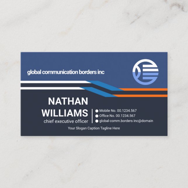 Cool Stylish Colorful Stripe Layers CEO Founder Business Card (Front)