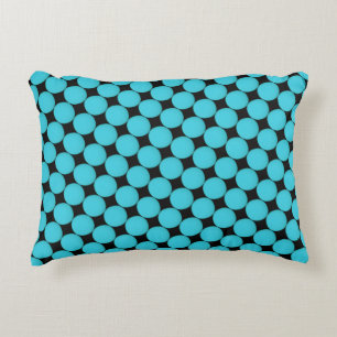 Cool Stylish Cyan Light Blue Dots Decorative Cushion