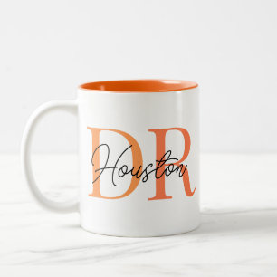 Cool Stylish DR Gift Personalized Doctor Coffee Two-Tone Coffee Mug