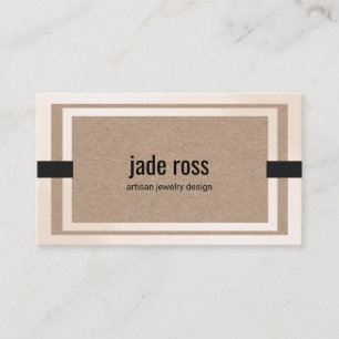 Cool Stylish Geometric Border Kraft Business Card