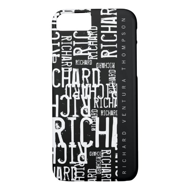 cool, stylish / modern b/w iphone7-case with name Case-Mate iPhone case (Back)