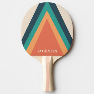 Cool Stylish Retro Stripes Personalised Ping Pong Paddle