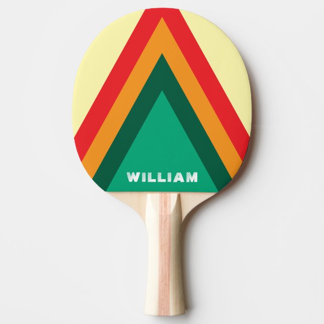 Cool Stylish Retro Stripes Personalised Ping Pong  Ping Pong Paddle (Front)