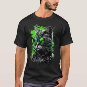 Cool Subtle Agender Pride Cat Art Neutrois Cat T-Shirt