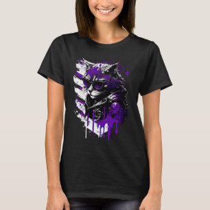Cool Subtle Asexual Pride Cat Art Ace Pride Cat 1 T-Shirt