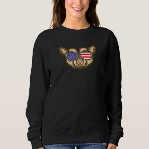 Cool Sugar Glider Wearing Usa Flag Sunglasses Us Sweatshirt