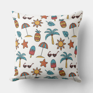 Cool Summer Beach Pattern Cushion