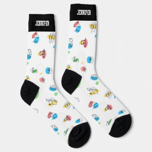 Cool Summer Beach Pattern Personalised Socks