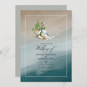 Cool Summer Beach Wedding Photo Invitation