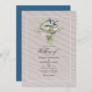 Cool Summer Beach Wedding Photo Invitation
