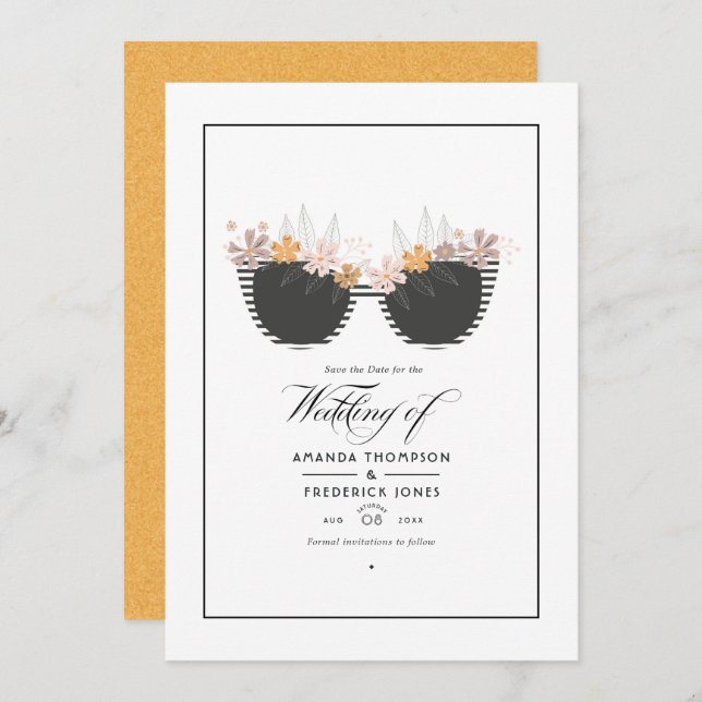 Cool Summer Beach Wedding Save The Date (Front/Back)