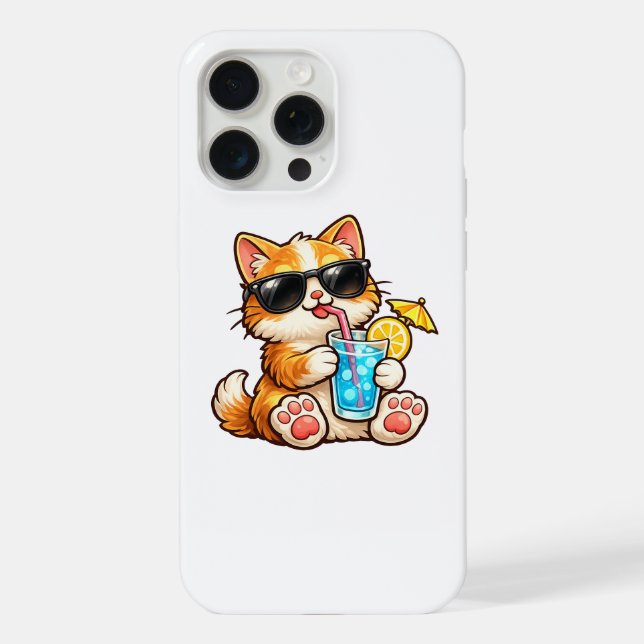 Cool Summer Cat iPhone Case (Back)
